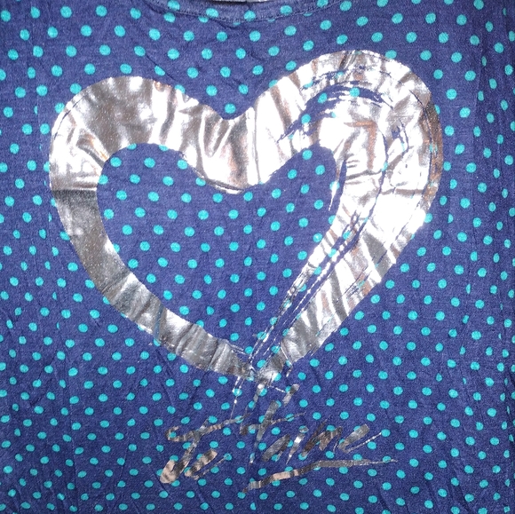 Polka dot Silver Heart Tee Shirt - Picture 4 of 9